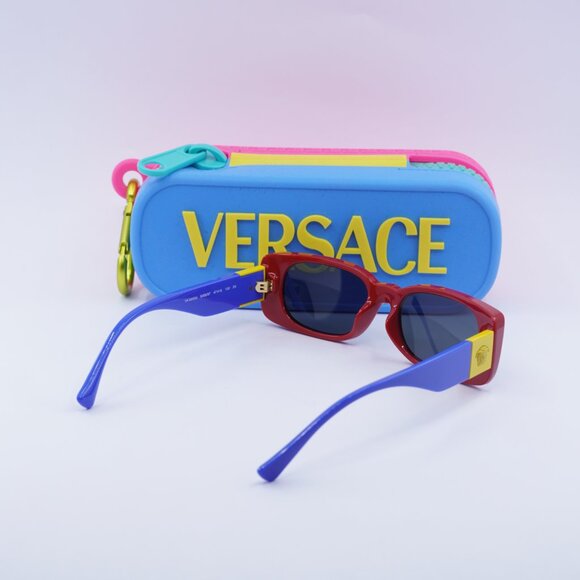 Versace Kids VK4003U 506587 Rectangle Sunglasses - Red/Blue/Dark Grey - Picture 9 of 9